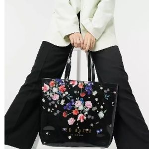 Red Baker Floral Tote